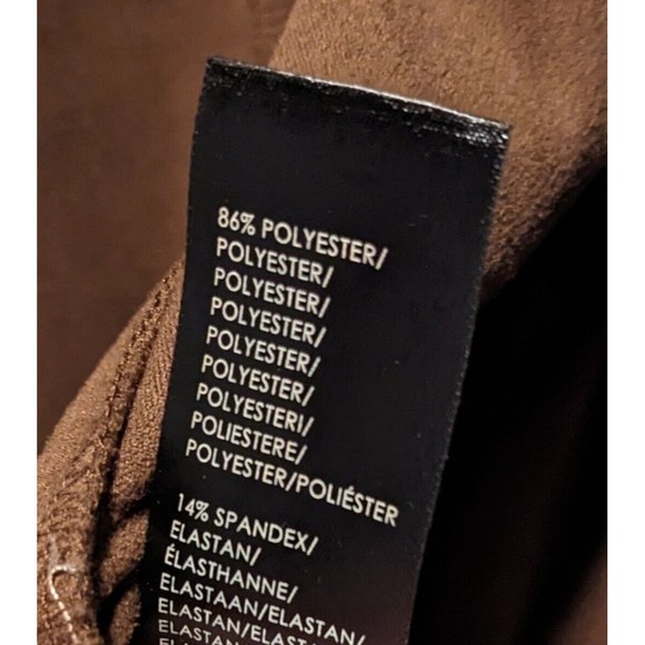 Liverpool  Women's Open Front Cardigan Sweater Brown Size Medium 8-10 Faux Suede - Picture 5 of 5